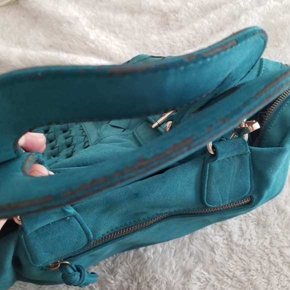 Urban Expressions Teal Woven Oversized Hand Bag - Picture 8 of 12